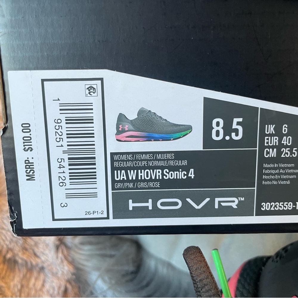 Under Armour HOVR Sonic 4 in Black and Pink NWT - Picture 2 of 6